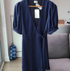 Wilfred Aritzia Lune Wrap Dress S Navy